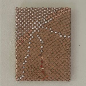 Embellished Rose Gold Beaded Painting